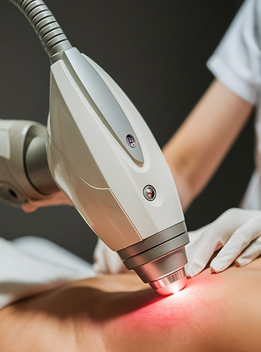 Laser therapy device in use